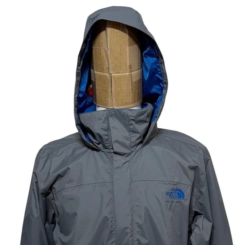 NEW The North Face Jacket Men Small Gray Resolve HyVent Full Zip Hood Rain Coat